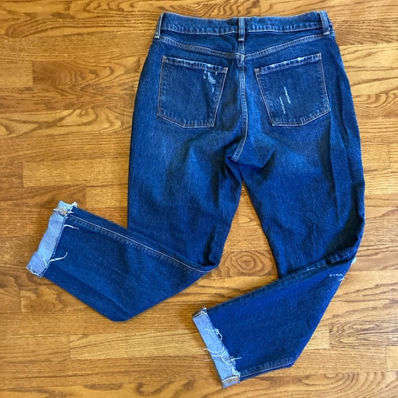 Women’s Old Navy slouchy straight high rise medium wash distressed jeans sz 6 - Picture 4 of 4